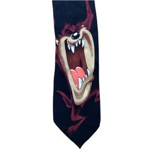 Looney Tunes Mania 100% Tasmanian Devil Funny Novelty Black Neck Tie